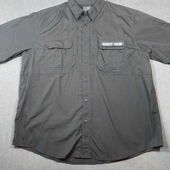 5.11 Tactical Safety Team Shirt Regular Fit Black Button-Up Short Sleeve Mens XL - Picture 1 of 10